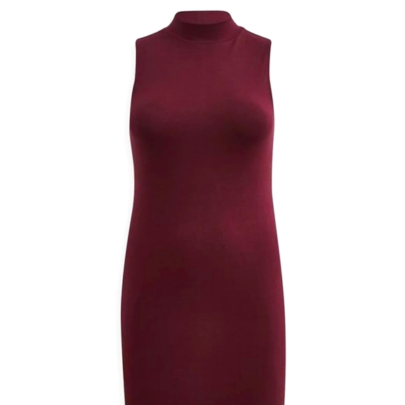 ❤️NWT VINTAGE TORRID MINI DRESS BODYCON SOFT - WINE COLOR - FOXY KNIT DRESS 3X - Picture 7 of 11